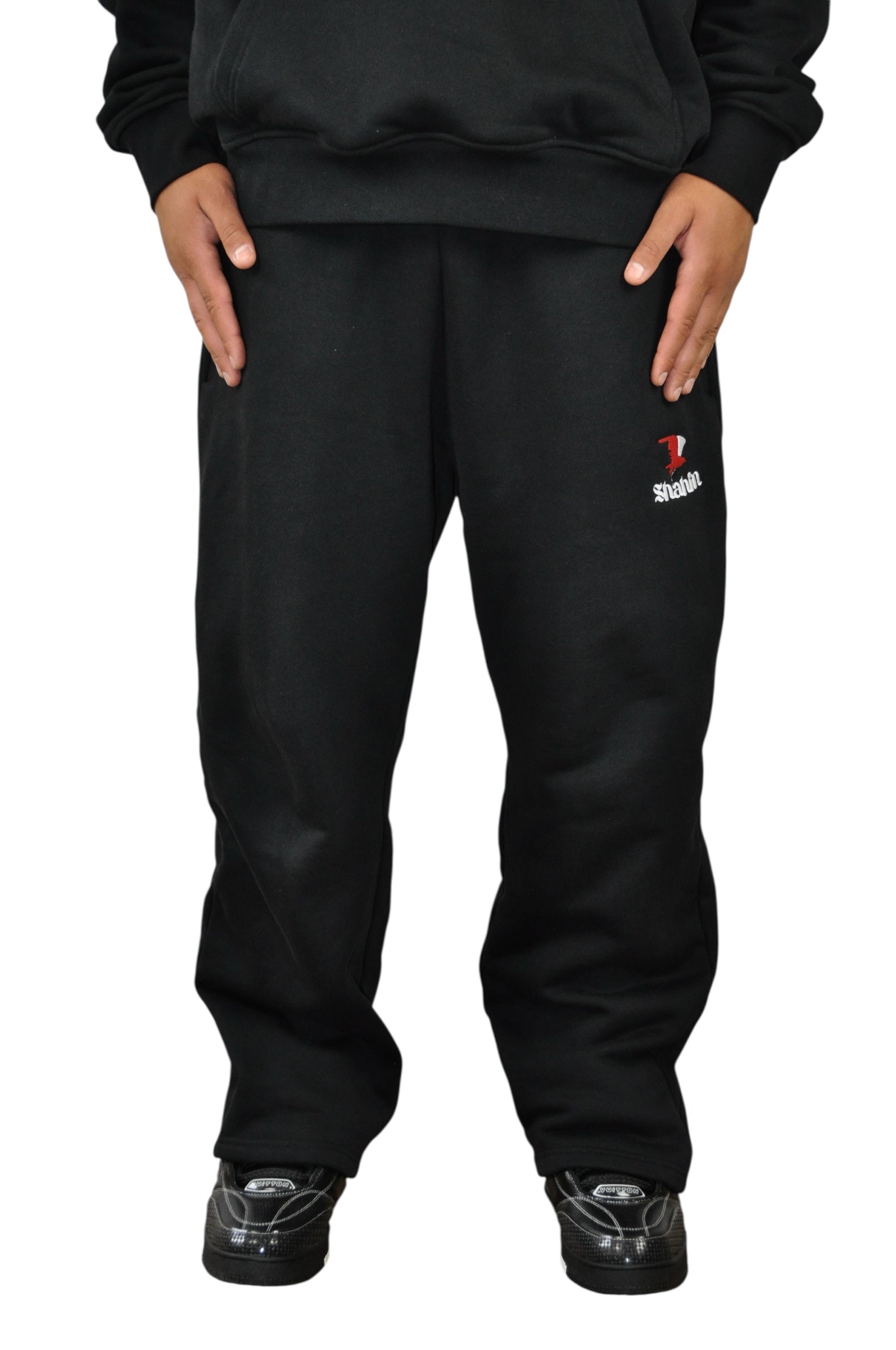 OPEN LEG JOGGER BLACK
